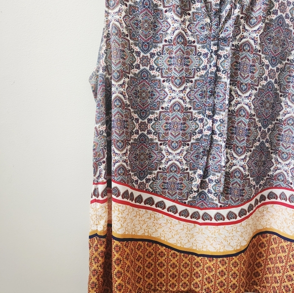 Cynthia Rowley Sleeveless Printed Tank Top Large Boho Border Print - Picture 6 of 9